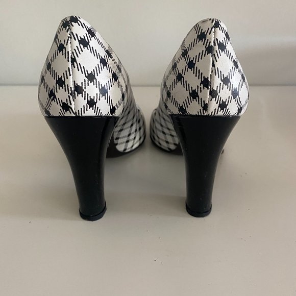 Stuart Weitzman black and white plaid heels - Picture 3 of 5